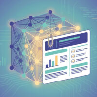 Model cards illustrated as a one-page document attached to a machine learning model, with evaluation chart and checklist