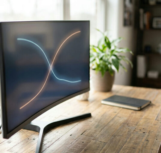Monitor showing diverging training and validation curves, illustrating overfitting in machine learning