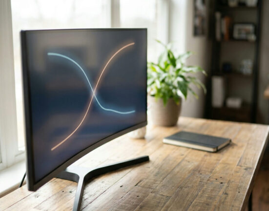 Monitor showing diverging training and validation curves, illustrating overfitting in machine learning