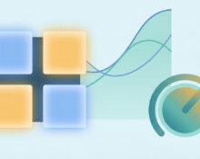 Precision and recall illustrated as a confusion matrix grid beside a threshold slider and trade-off curve