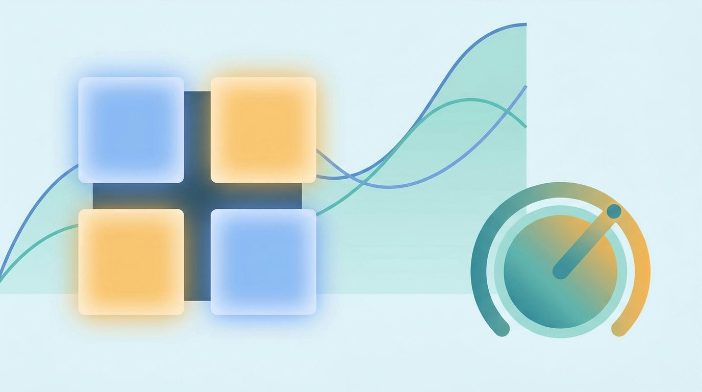 Precision and recall illustrated as a confusion matrix grid beside a threshold slider and trade-off curve